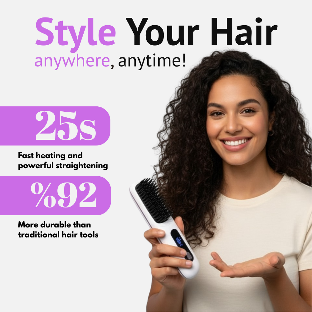 Velv Portable Straightener Brush - PRO